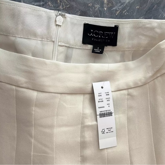 J Crew Chiffon Maxi Skirt Off-White Size 6 NWT - Picture 4 of 5